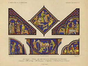 Professions, from a stained glass window in Chartres Cathedral, France, 13th Century (chromolitho) Professions, from a stained glass window in Chartres Cathedral, France, 13th Century (chromolitho)