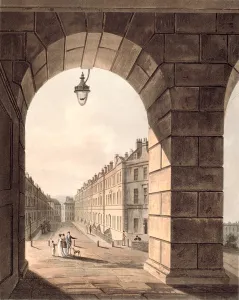Pulteney Street Terminating in Laura Place seen through the Gateway of Sydney Gardens Pulteney Street Terminating in Laura Place seen through the Gateway of Sydney Gardens