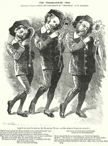 Punch cartoon: The Troublesome Trio: Lord Randolph Churchill Punch cartoon: The Troublesome Trio: Lord Randolph Churchill