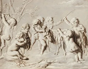 Putti playing with the She-Goat Amalthea (oil on canvas) Putti playing with the She-Goat Amalthea (oil on canvas)