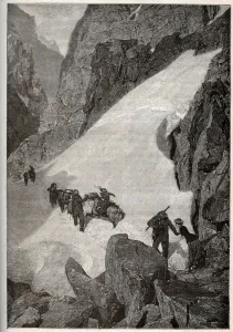 Pyrenees - ascension du Pic du Midi - engraving in ' PATRIE" Pyrenees - ascension du Pic du Midi - engraving in ' PATRIE"