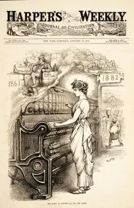 The Queen of Industry, or the New South, pub. 1882 (engraving) The Queen of Industry, or the New South, pub. 1882 (engraving)
