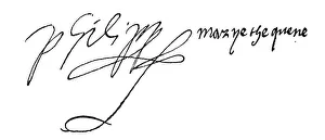 Queen Mary I, signature with that of Philip of Spain, her husband (engraving) Queen Mary I, signature with that of Philip of Spain, her husband (engraving)