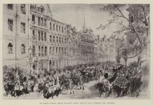 The Queen's Diamond Jubilee Procession passing from St Paul's Cathedral into Cheapside (litho) The Queen's Diamond Jubilee Procession passing from St Paul's Cathedral into Cheapside (litho)