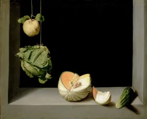Quince, Cabbage, Melon, and Cucumber, c.1602 (oil on canvas) Quince, Cabbage, Melon, and Cucumber, c.1602 (oil on canvas)