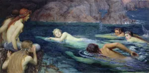 A Race with Mermaids and Tritons, 1895 (oil on canvas) A Race with Mermaids and Tritons, 1895 (oil on canvas)