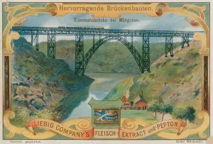 Railway bridge at Mungsten, Germany (chromolitho) Railway bridge at Mungsten, Germany (chromolitho)