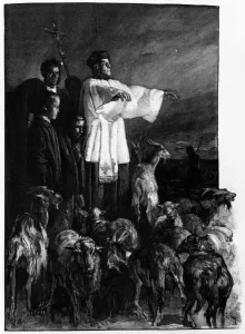 Religious rites: Ceremony of exorcism in the city square during the night of Ascension Religious rites: Ceremony of exorcism in the city square during the night of Ascension
