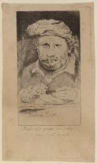 Rembrandt 1645 self portarit in the collection of Mariette (engraving) Rembrandt 1645 self portarit in the collection of Mariette (engraving)