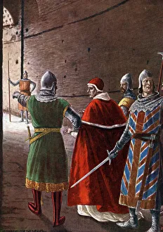 Representation of Pope John XIII (Giovanni, Ioannes) (965-972) victim of a conspiracy which in December 965 Representation of Pope John XIII (Giovanni, Ioannes) (965-972) victim of a conspiracy which in December 965