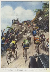 The resounding enthusiasm of the Guerra and Binda fans characterized the first phase of the Giro d' The resounding enthusiasm of the Guerra and Binda fans characterized the first phase of the Giro d'