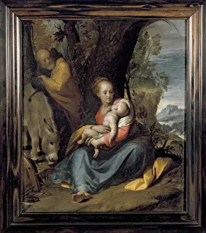 The Rest on the Flight into Egypt, 17th century (oil on copper) The Rest on the Flight into Egypt, 17th century (oil on copper)
