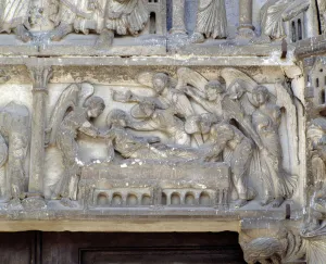 Resurrection, detail of the west portal (sculpture) Resurrection, detail of the west portal (sculpture)