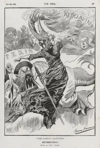 Retribution, cartoon on the Boxer Rebellion in China (engraving) Retribution, cartoon on the Boxer Rebellion in China (engraving)