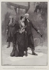 The Return of Olivia, the Vicar dismisses Squire Thornhill (engraving) The Return of Olivia, the Vicar dismisses Squire Thornhill (engraving)