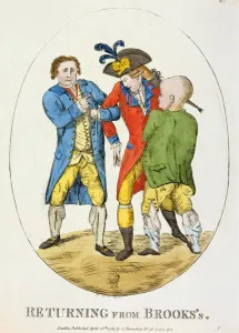 Returning from Brookss, 1784 (colour etching) Returning from Brookss, 1784 (colour etching)