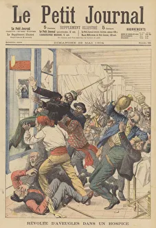A revolt by blind people in a home in Naples (colour litho) A revolt by blind people in a home in Naples (colour litho)