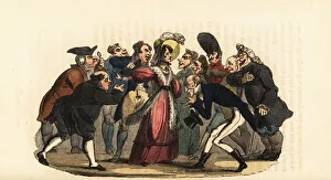 A rich widow besieged by suitors. 1831 (engraving) A rich widow besieged by suitors. 1831 (engraving)