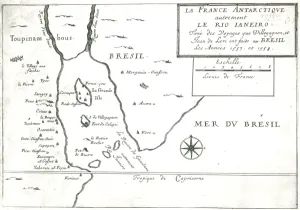 The Rio Ianeiro, from the travels of Villegagnon and Jean le Leri in Brazil 1557-1558 The Rio Ianeiro, from the travels of Villegagnon and Jean le Leri in Brazil 1557-1558