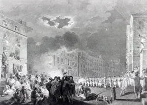 Riot in Broad Street, June 1780 (engraving) Riot in Broad Street, June 1780 (engraving)