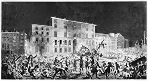 Riot at Lyon, 27th November 1768 (ink & wash on paper) (b/w photo) Riot at Lyon, 27th November 1768 (ink & wash on paper) (b/w photo)