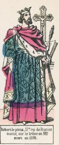 Robert-le-pieux, 37e roi de France, monte sur le trone en 997 Robert-le-pieux, 37e roi de France, monte sur le trone en 997