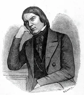 Prints of UIG3585719 Robert Schumann; (add.info.: Robert Schumann (1810 - 1856) German composer and influential music critic Robert Schumann Prints: Robert Schumann Print, a portrait of the German composer