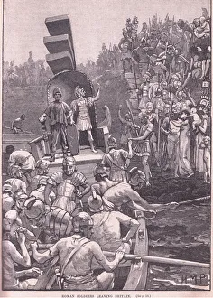 Roman soldiers leaving Britain AD 410 (litho) Roman soldiers leaving Britain AD 410 (litho)