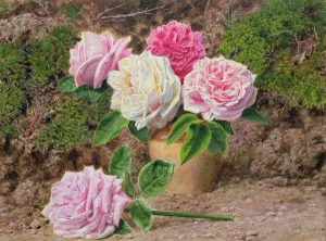 Roses in an Earthenware Vase by a Mossy Bank (w/c on paper) Roses in an Earthenware Vase by a Mossy Bank (w/c on paper)