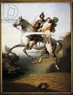 Ruggero and Angelica riding the hippoclaw ( from Orlando furioso), (oil on canvas Ruggero and Angelica riding the hippoclaw ( from Orlando furioso), (oil on canvas