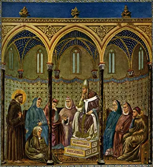 Saint Francis of Assisi preaches to Pope Honorius III Saint Francis of Assisi preaches to Pope Honorius III
