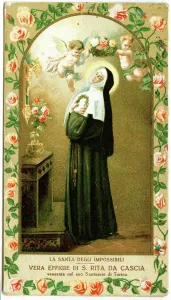 Saint Rita of Cascia (engraving, 19th century) Saint Rita of Cascia (engraving, 19th century)