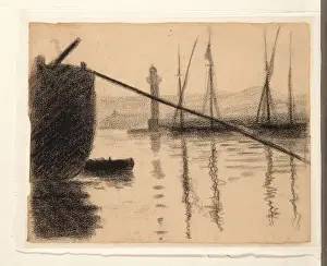 Saint-Tropez, the pier seen from the shipyard, 1892 (conte crayon on paper) Saint-Tropez, the pier seen from the shipyard, 1892 (conte crayon on paper)