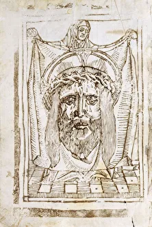 Saint Veronica, (woodcut printed in pale brown ink) Saint Veronica, (woodcut printed in pale brown ink)