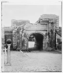 Sally-port of Fort Moultrie, South Carolina, at war's end, 1865 (b/w photo) Sally-port of Fort Moultrie, South Carolina, at war's end, 1865 (b/w photo)