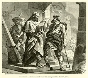 Sanaballat ecrit a Nehemias de venir le trouver dans la campagne d'Ono (engraving) Sanaballat ecrit a Nehemias de venir le trouver dans la campagne d'Ono (engraving)