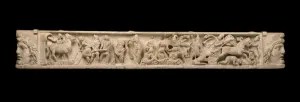 Sarcophagus lid with relief of the Trojan War - Sack of Troy Sarcophagus lid with relief of the Trojan War - Sack of Troy