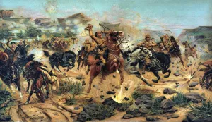 Saving the Guns at Colenso, 1899 (chromolitho) Saving the Guns at Colenso, 1899 (chromolitho)