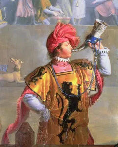 Scene of a Tournament in the Fourteenth Century, detail of the herald Scene of a Tournament in the Fourteenth Century, detail of the herald