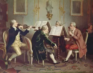 Austrian School Art Prints: String Quartet (colour litho)