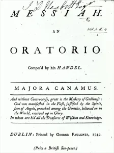 Print of the Cover of Handel's Messiah Sheet Music