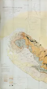 Geological Map Prints: Geological Map Print of Kutch Region, India (1868-69)
