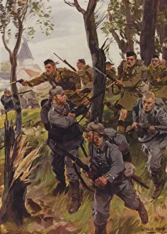 The Seaforth Highlanders rout the enemy (colour litho) The Seaforth Highlanders rout the enemy (colour litho)
