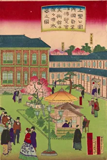 Second national industrial exhibition at Ueno Park, 1881 (woodblock print) Second national industrial exhibition at Ueno Park, 1881 (woodblock print)