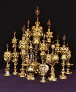 Selection of drinking cups and covers (parcel gilt) Selection of drinking cups and covers (parcel gilt)