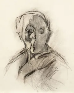 Self Portrait of the Artist with Eyes Closed, 1945 (charcoal on paper) Self Portrait of the Artist with Eyes Closed, 1945 (charcoal on paper)