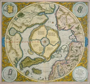 Septentrionalium Terrarum descriptio, 1595 (coloured engraving) Septentrionalium Terrarum descriptio, 1595 (coloured engraving)