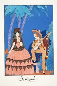 Serenade, from Falbalas & Fanfreluches, Almanach des Modes Presentes, Passees et Futures, 1924 (colour litho) Serenade, from Falbalas & Fanfreluches, Almanach des Modes Presentes, Passees et Futures, 1924 (colour litho)