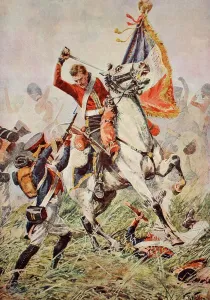 Sergeant Ewart capturing the Eagle at Waterloo, illustration from ' Sergeant Ewart capturing the Eagle at Waterloo, illustration from '
