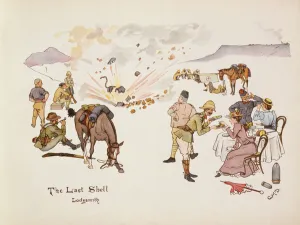The Last Shell, Ladysmith, from The Leaguer of Ladysmith, 1900 (colour litho) The Last Shell, Ladysmith, from The Leaguer of Ladysmith, 1900 (colour litho)